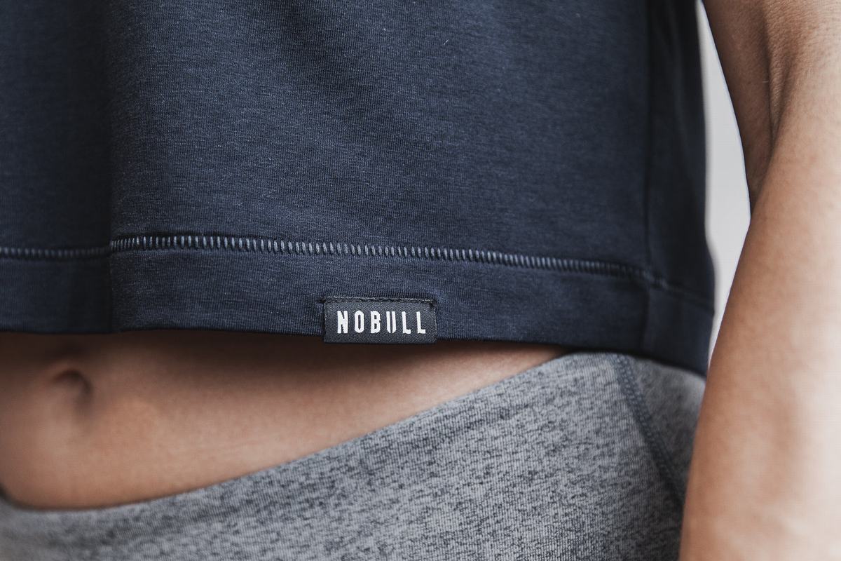 Nobull Lightweight Sleeveless Crop Women's T Shirts Navy | Australia (SF1794)